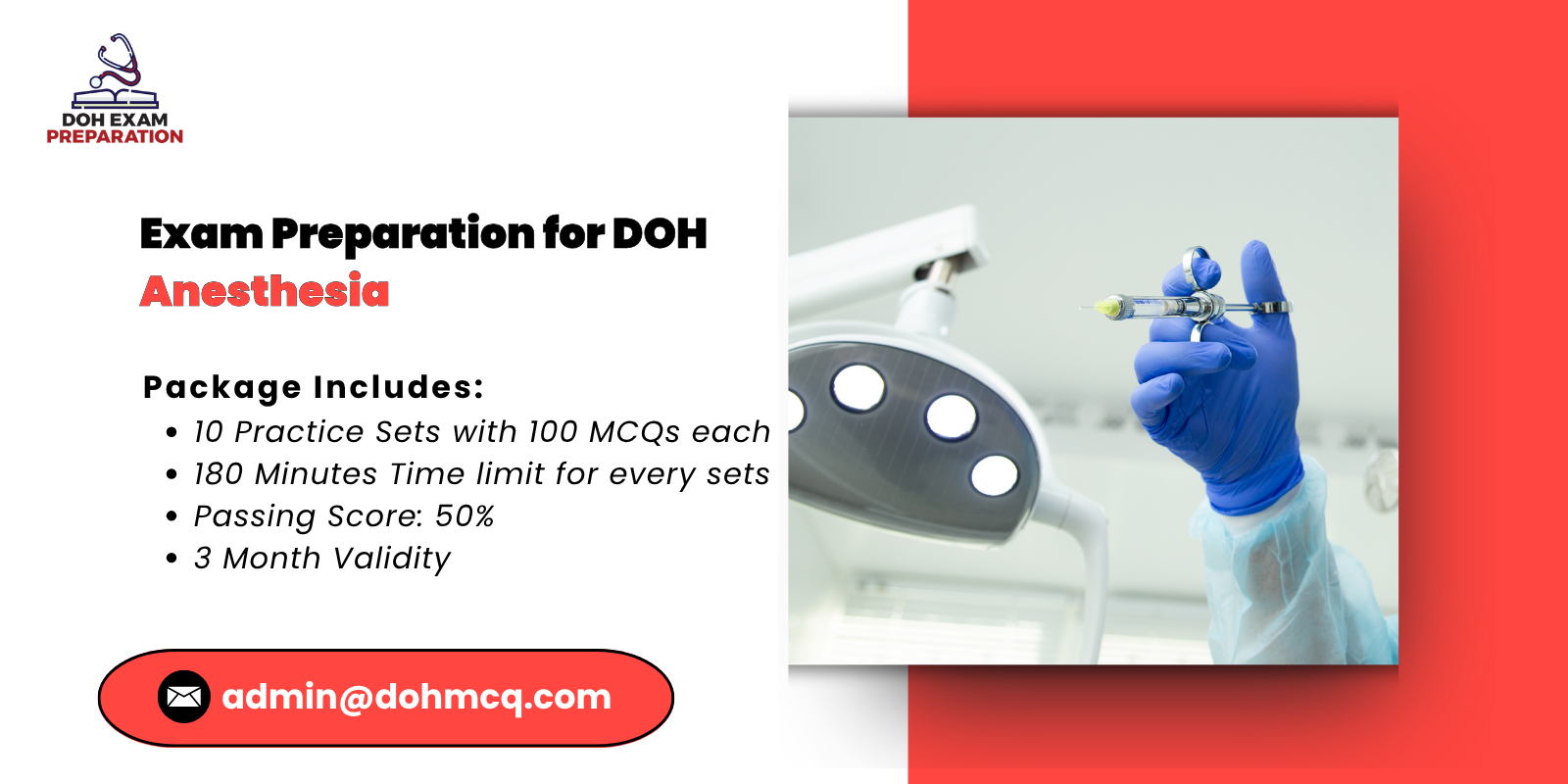 Exam Preparation for DOH Anesthesia