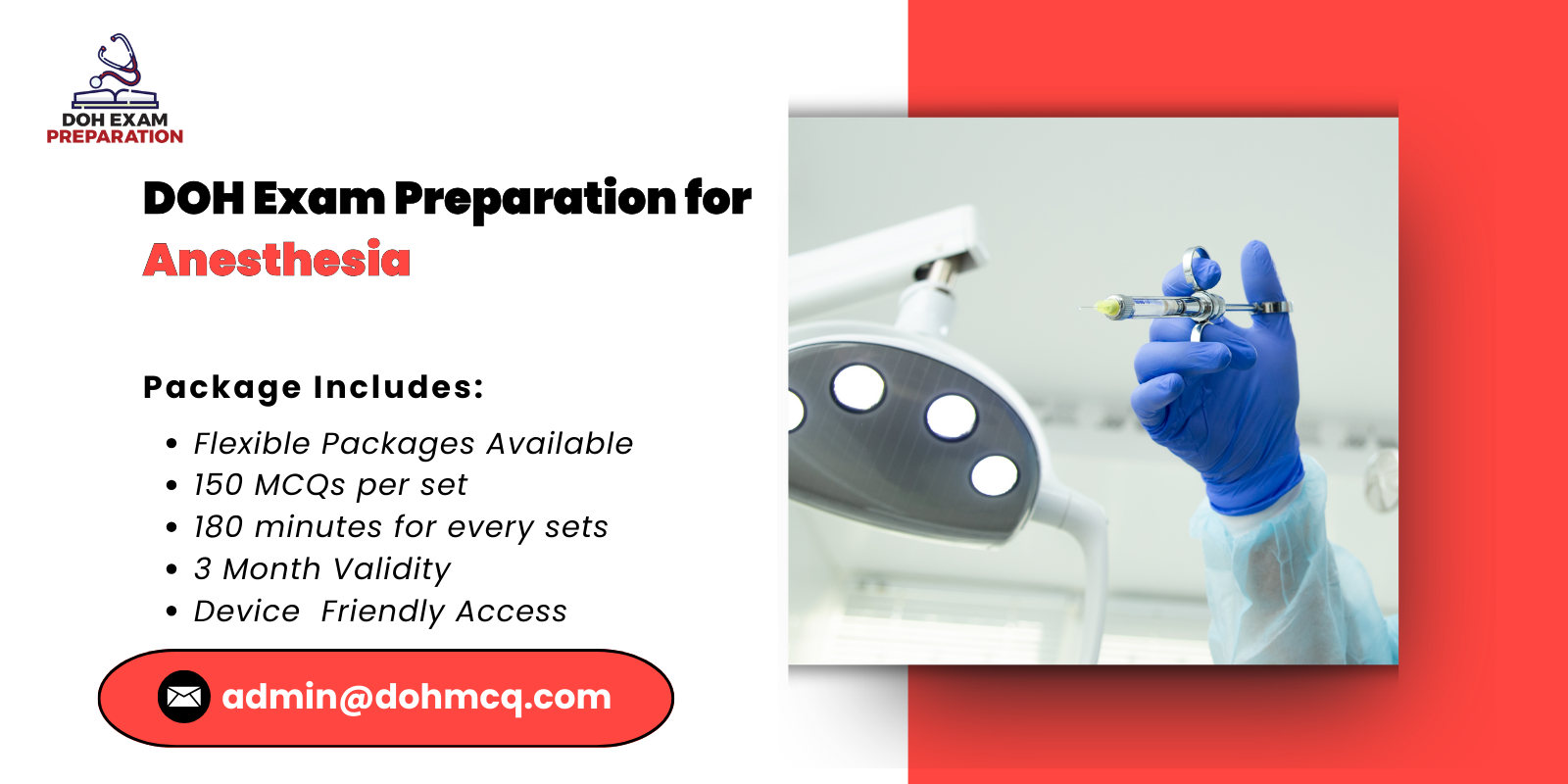 DOH Exam Preparation for Anesthesia