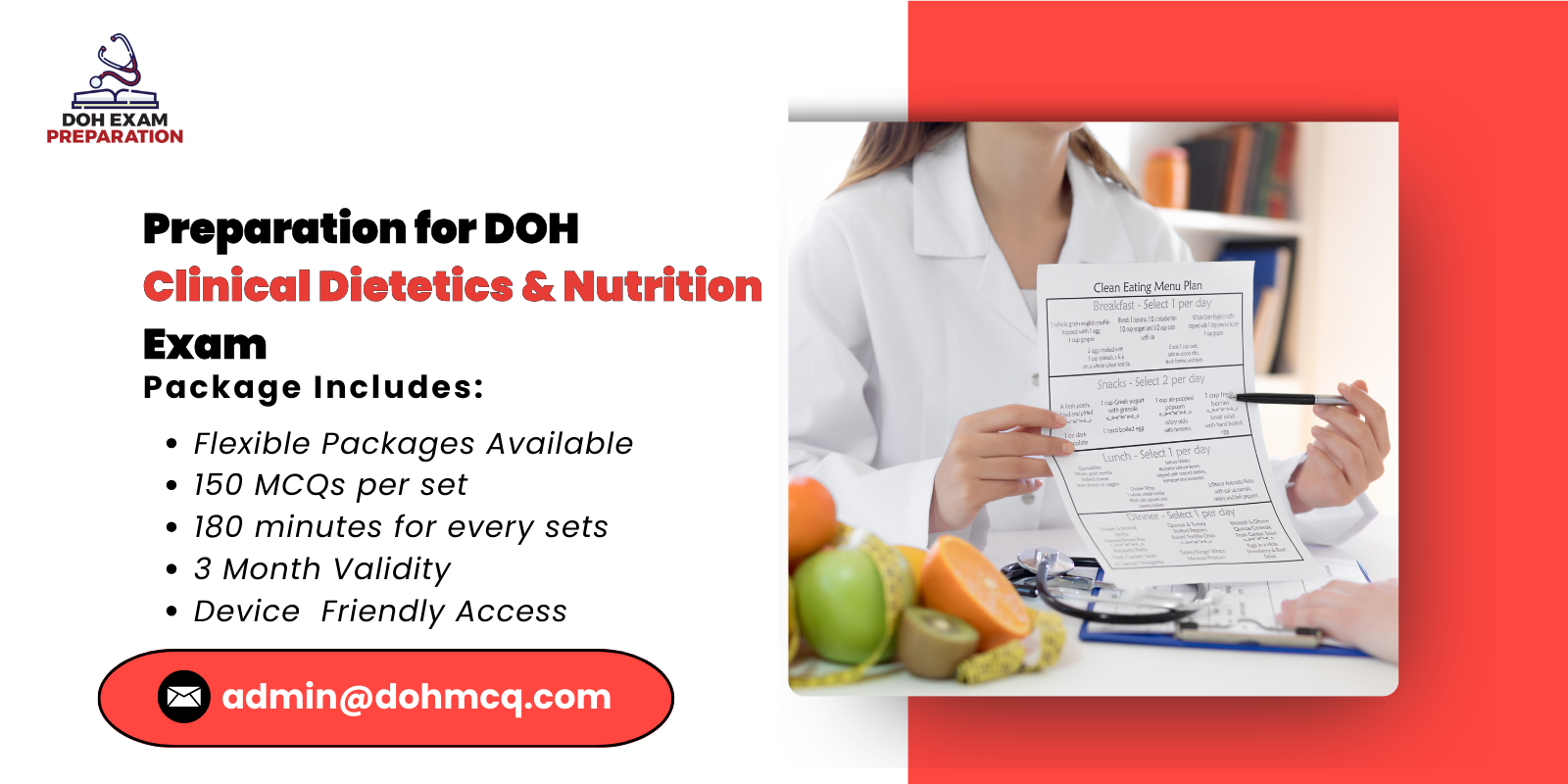 Exam Preparation for DOH Clinical Dietetics  & Nutrition