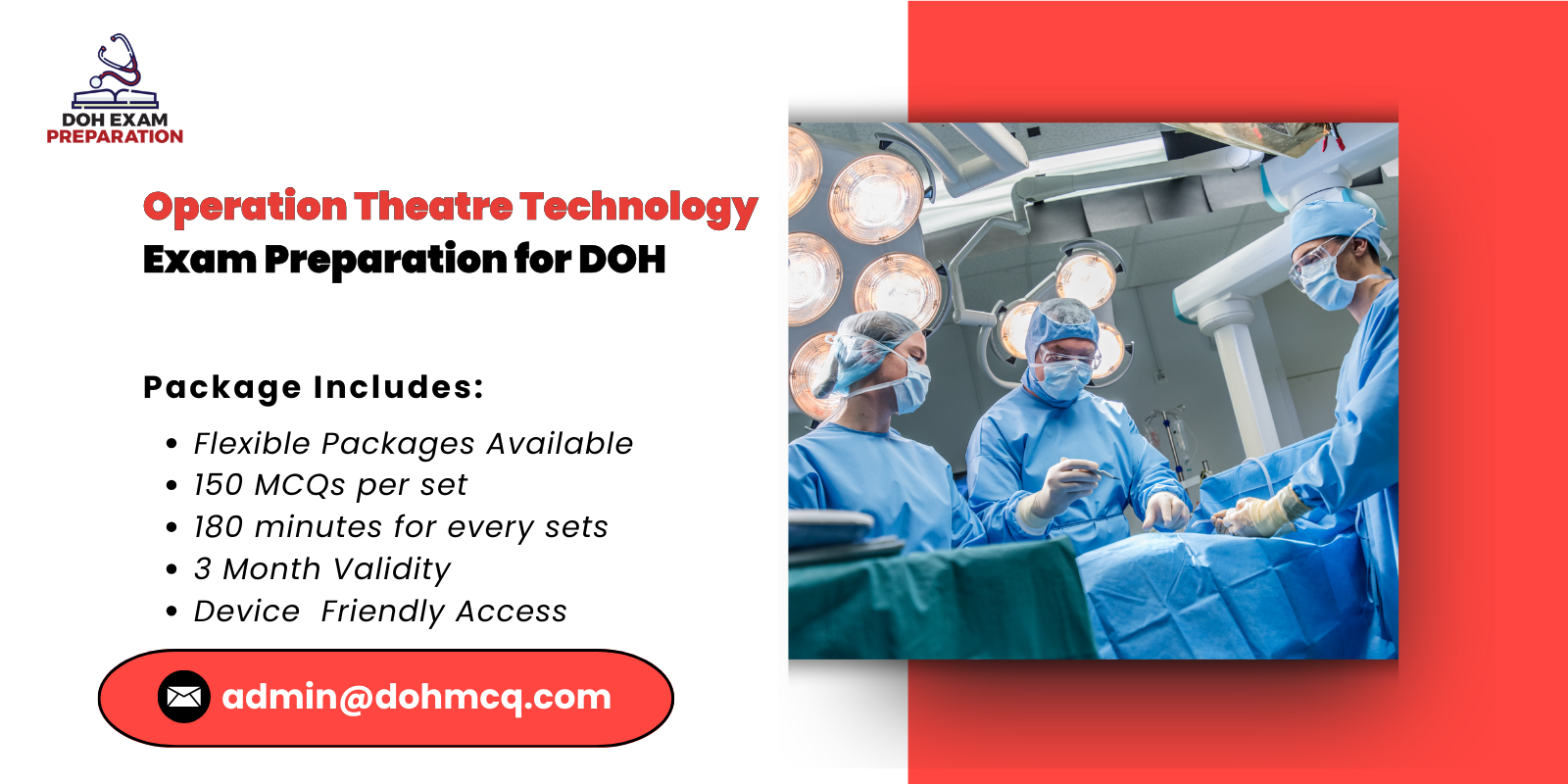 Operation Theatre Technology Exam Preparation for DOH