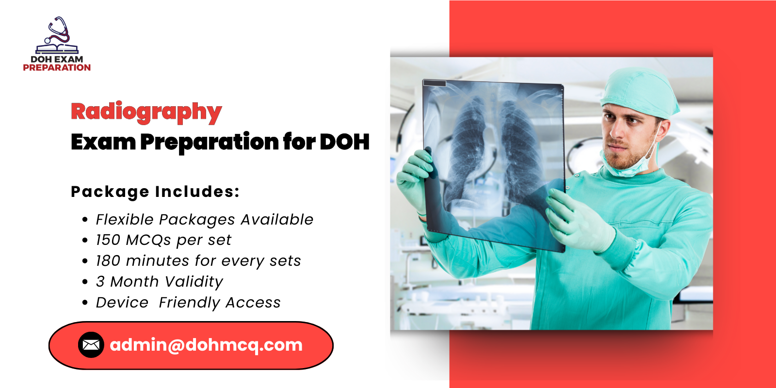 Radiography Exam Preparation for DOH
